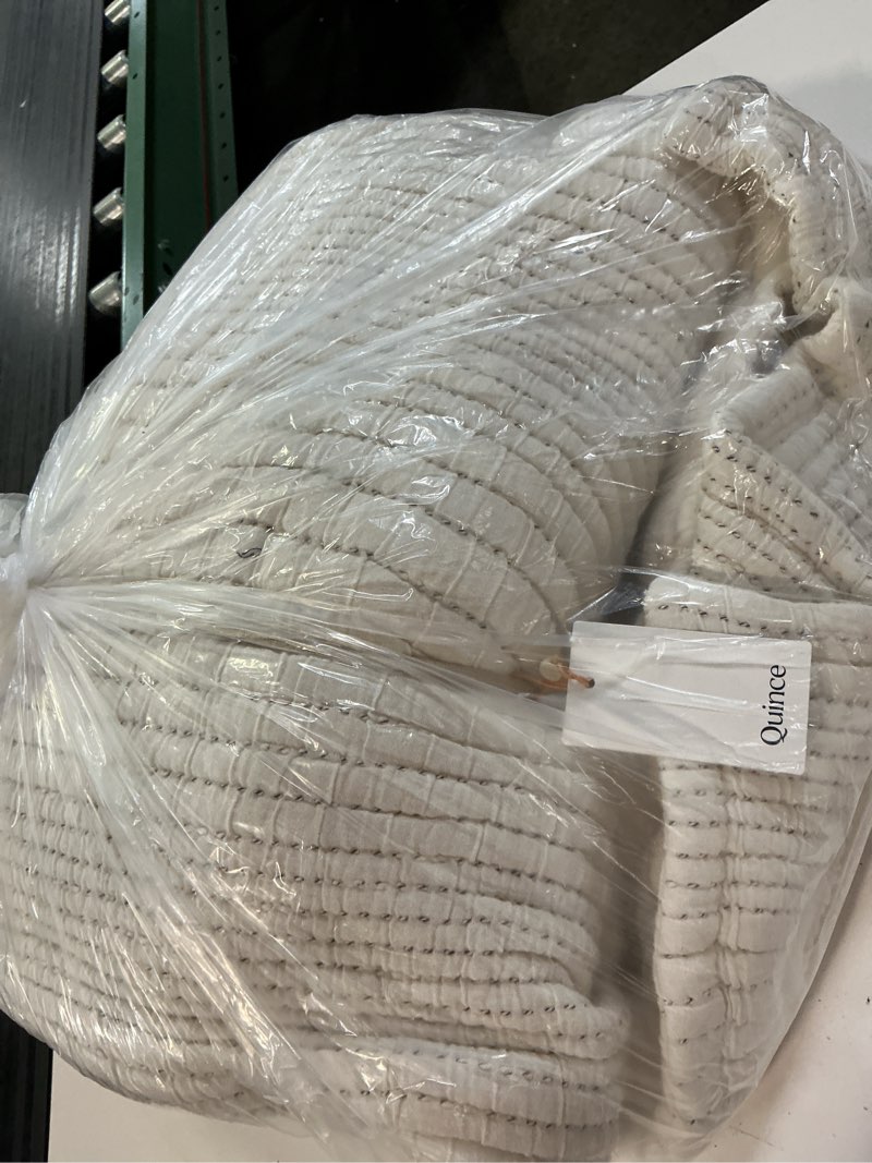 Condition photo showing Good Condition for organic cotton channel stitch coverlet set, full/queen, undyed