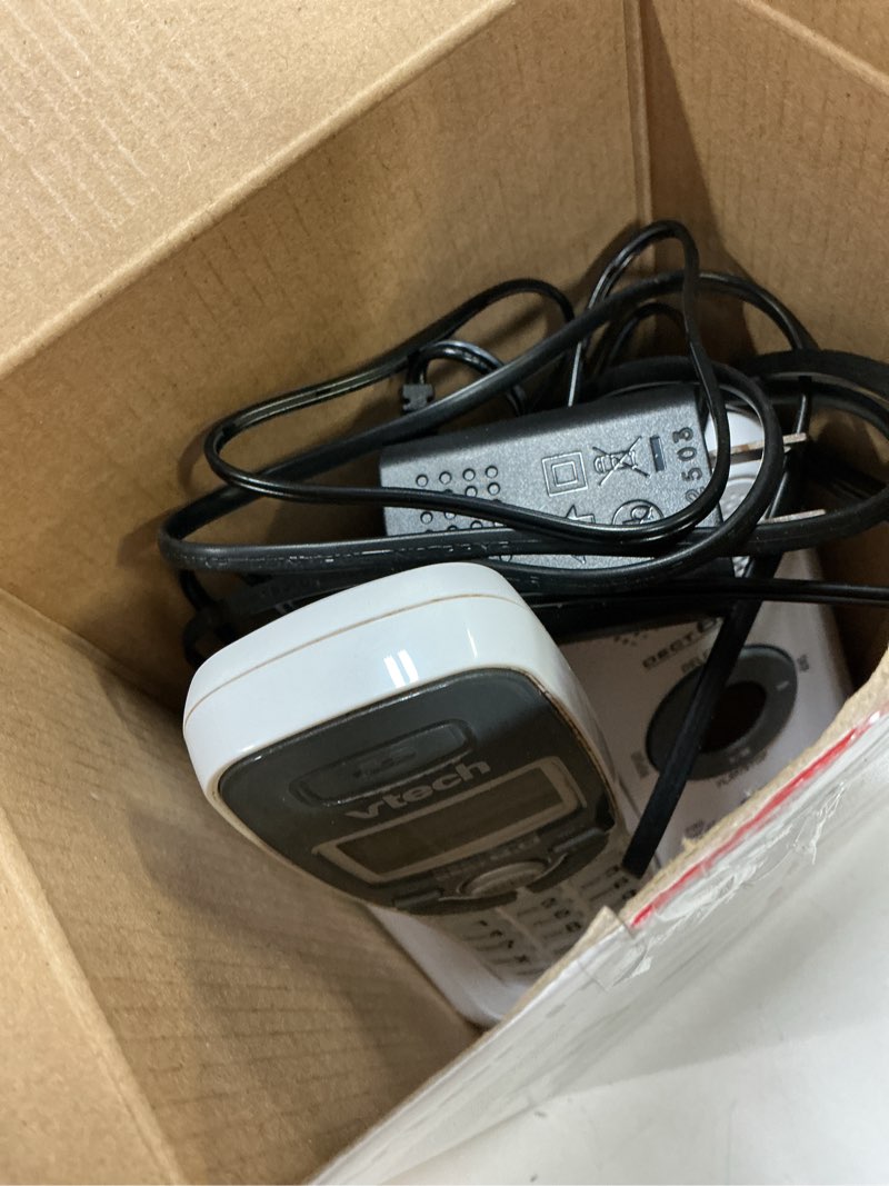 Condition photo showing As Is for vtech cs6124 dect 6.0 cordless phone with answering system and caller id/call waiting, white
