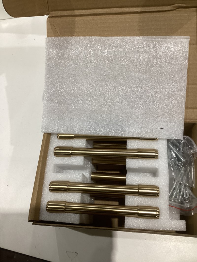 Condition photo showing Good Condition for tunny 10 pack modern round cabinet handle-3.8"/96mm screw spacing champagne bronze furniture hardware handles for kitchen cabinets bedroom cabinet pull 3.8"(96mm)hole center-10pcs champagne bronze