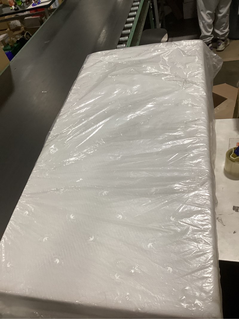 Condition photo showing item condition for novilla foldable mattress, full size comfort foam trifold mattress with cloud design cover, 4 inch folding mattress for back pain relief, suitable for camping, rv travel white full
