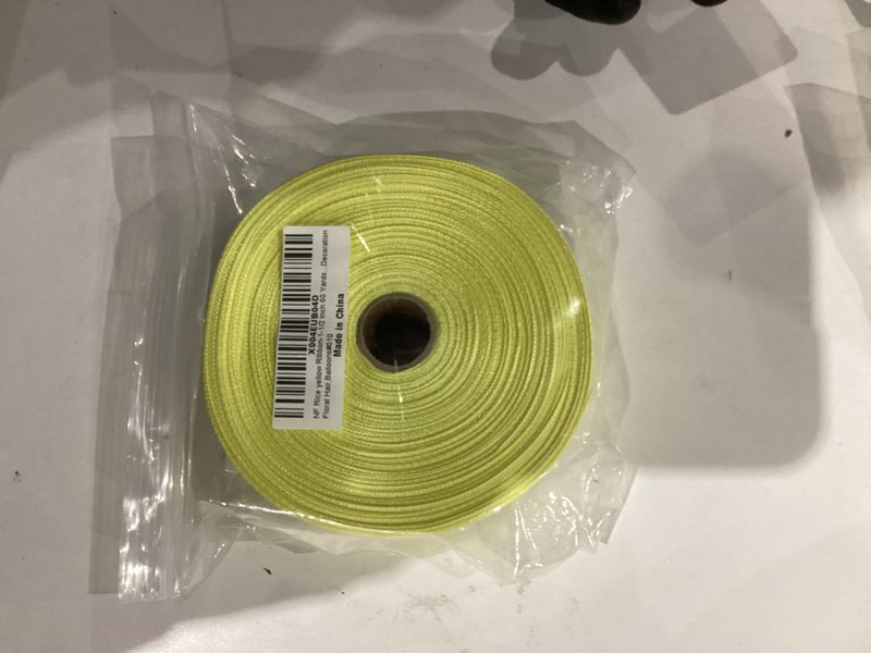 Condition photo showing New/Like New for 1-1/2 Inch 60 Yards Rice Yellow Solid Satin Ribbon for Gift Wrapping,Craft Floral Bouquets,Wedding Party,Timeless Flower,Decoration Floral Hair,Balloons Rice Yellow 1-1/2" X 60 Yards