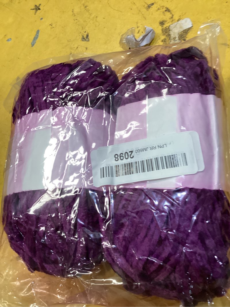 Condition photo showing Good Condition for 2 pack plush chenille chunky yarn - fluffy velvet yarns crochet for blanket knitting and crocheting - soft baby yarn for crocheting - amigurumi crochet yarns 100g (87yds) (2 violets)