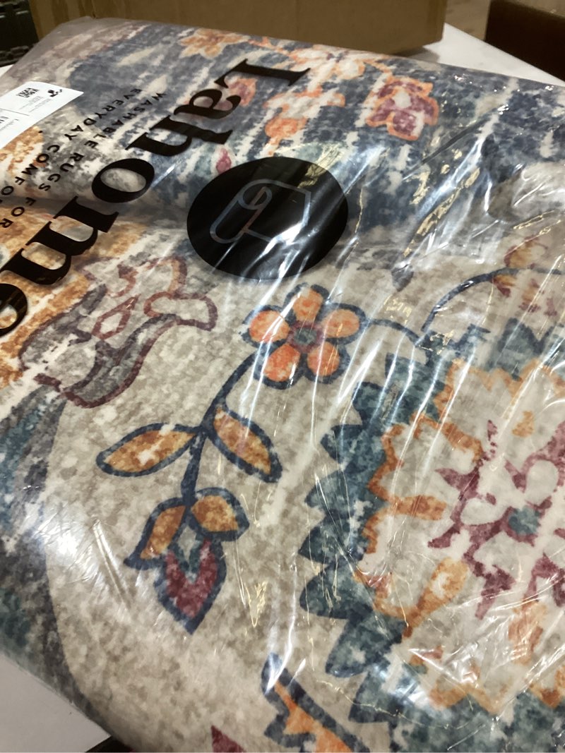 Condition photo showing Good Condition for lahome moroccan washable area rugs 8x10, 8x10 rugs for living room bedroom, ultra-thin oriental non-slip foldable non shedding accent large carpet for office dining room, cream/multi 01-cream/multi 8' x 10' (rectangular)
