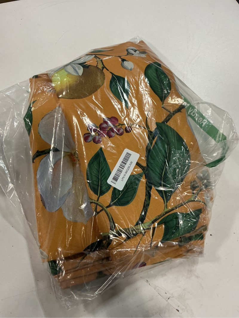 Condition photo showing Good Condition for MYSKY HOME Floral Blackout Curtains 63 inch Length, Vintage Floral Curtains for Living Room Bird Lemon Patterned Curtain for Bedroom Farmhouse, Room Darkening Grommet Drapes 2 Panels, 52W Each Panel 52"W x 63"L (Pack of 2) Yellow