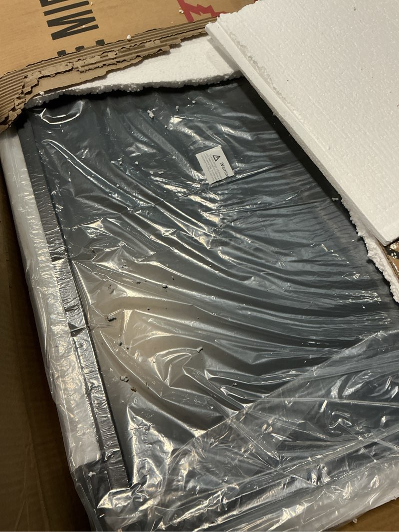 Condition photo showing As Is for Bathroom Vanity Mirror for Wall, 2 Pack 36" x 24" Metal Framed Rectangular Bathroom Wall Mirror for Over Sink, HD Shatterproof Glass, Hangs Horizontally or Vertically(Black) Matte Black 36''x24''-2PCS