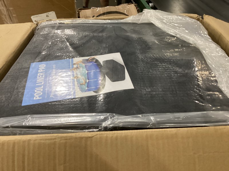 Condition photo showing New/Like New for 350g/m² thicker 21ft pool liner pad,seamless above ground pool liner,pre-cut heavy duty round pool liner pad, durable geotextile material,puncture protection,extend liner life(black)