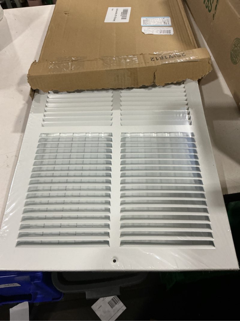 Condition photo showing Good Condition for 18x12 vent register [duct opening], vent covers for home ceiling, two-way ventilation register, adjustable solid steel wall register vent cover (18"w x12"h [duct opening])