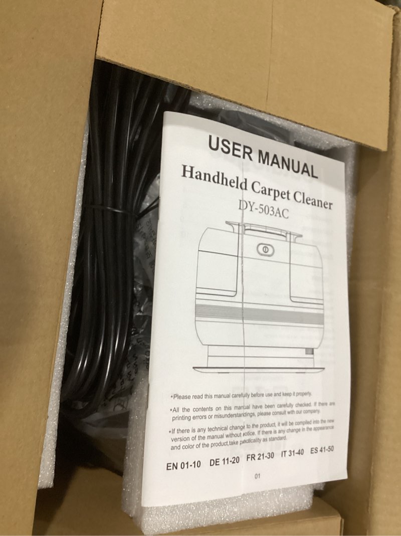 Condition photo showing Good Condition for 18Kpa Carpet Cleaner Machine, 500W Portable Carpet Spot and Upholstery Cleaner Machine with Handle for Pet Stains, Sofa, Car Seat, Furniture black