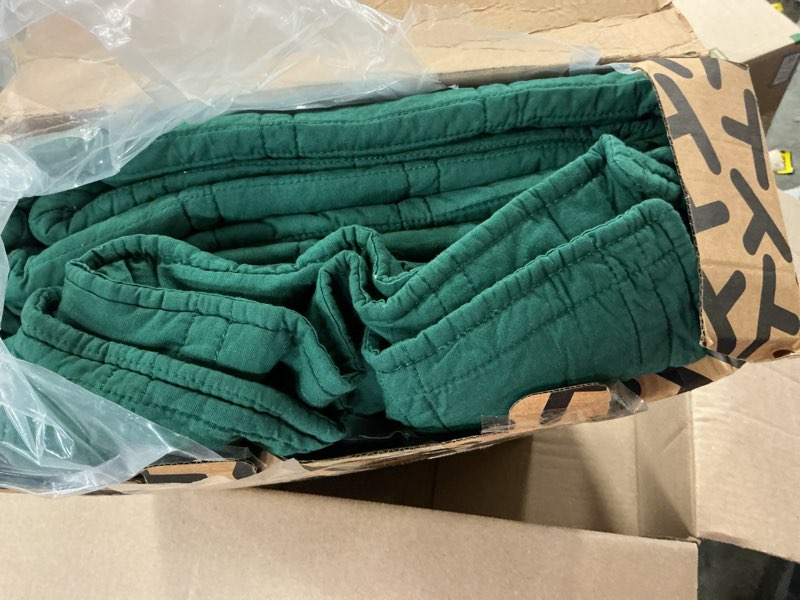 Condition photo showing Good Condition for horimote home 100% cotton quilt set queen size, dark green pre-washed bedspreads coverlet set in geometric pattern, cozy lightweight stitching decorative bedding cover with 2 shams for all season dark green full/queen