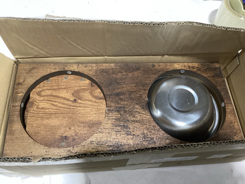 Condition photo showing New/Like New for Vantic Elevated Dog Bowls, Adjustable Raised Dog Bowl Stand for Small Puppy and Cats, Sturdy Pet Food Feeder with 2 Stainless Steel Dishes, Rustic Brown for Small Dogs and Cats Rustic Brown