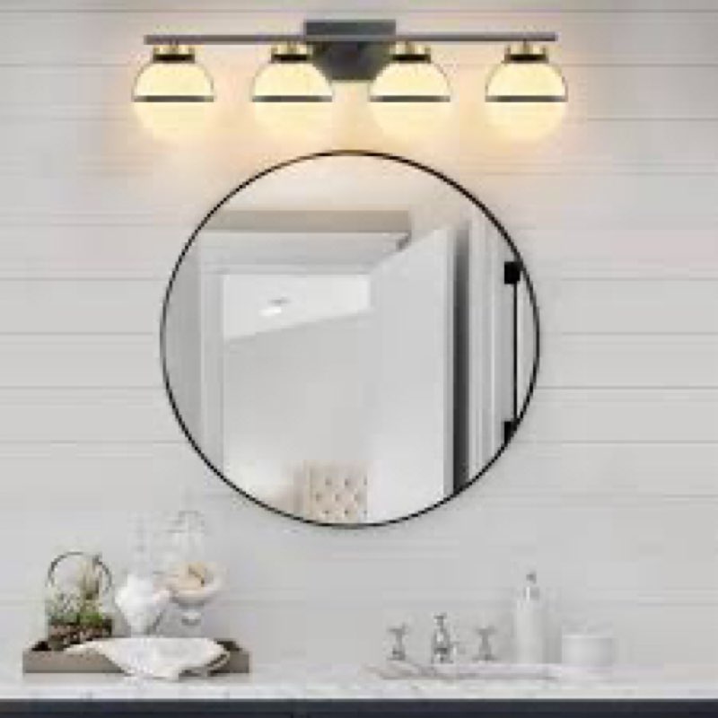 Dimmable Bathroom Vanity Light with Frosted Glass Shade INCOMPLETE 