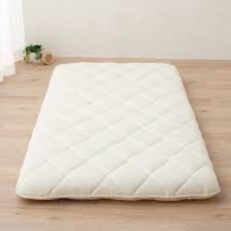 emoor japanese futon mattress classe queen (63x79in) made in japan white, foldable floor sleeping bed tatami mat