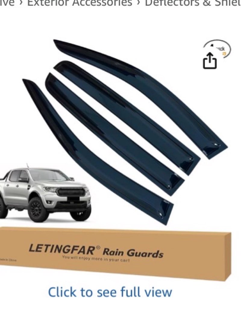 Visors Amazon Prime Logo Enjoy fast, free delivery, exclusive deals, and award-winning movies & TV shows. Join Prime $34.99 Get Fast, Free Shipping with Amazon Prime FREE delivery Wednesday, November 19 on orders shipped by Amazon over $35 Or Prime members get FREE delivery Monday, November 17. Order within 15 hrs 42 mins. Join Prime Delivering to Covington 41011 - Update location In Stock Quantity: Quantity:1 Add to Cart Buy Now Ships from Amazon Sold by LETINGFAR AUTO PARTS SHOP Returns FREE refund/replacement until Jan 31, 2026 Packaging Ships in product packaging See more Add a gift receipt for easy returns Add to List 2+ VIDEO LETINGFAR Window Visors Rain Guards for Ford Ranger Supercrew 2019 2020 2021 2022 2023 Accessories, Wind Deflectors Vent Shades for Ford Ranger Click to see full view Window Visors Rain Guards for Ford Ranger Supercrew 2019 2020 2021 2022 2023 Accessories, Wind Deflectors Vent Shades for Ford Ranger