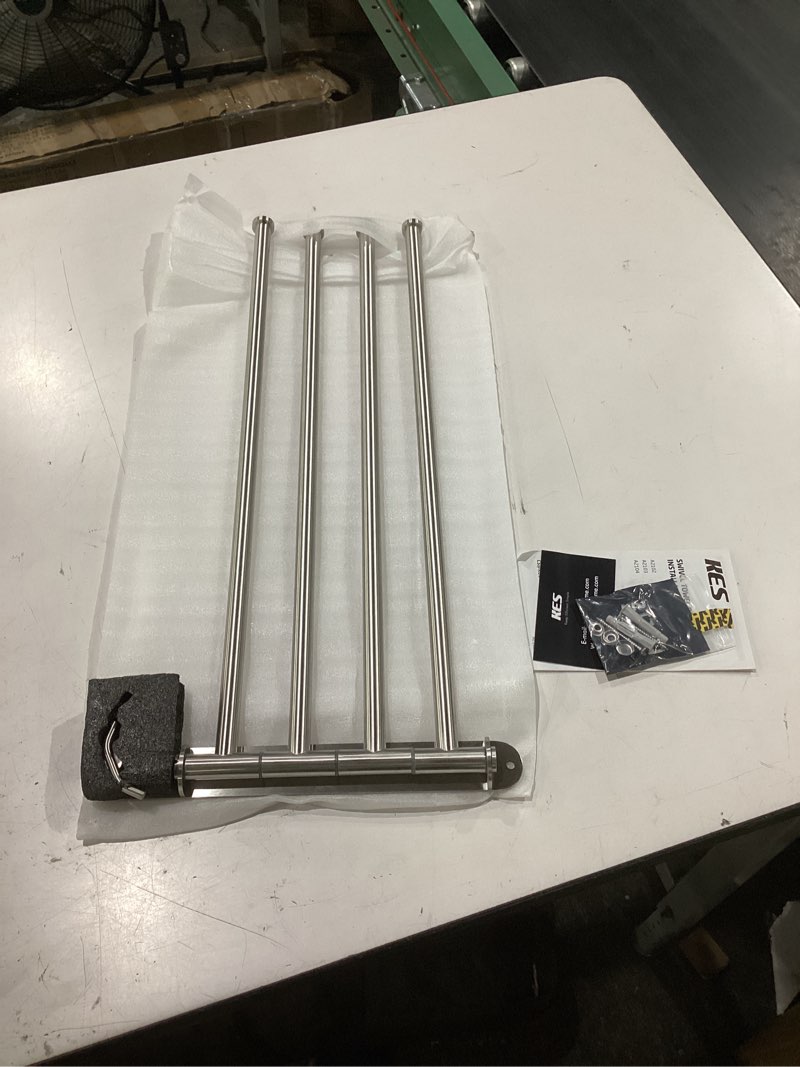 Condition photo showing New/Like New for kes extra long swivel towel bar 19.5" 4-arm, swing out towel rack for bathroom wall, hand towel holder for multiple towels, sus304 stainless steel brushed finish, a2103s4l50-2 brushed finish 19.5-inch (4 bars)