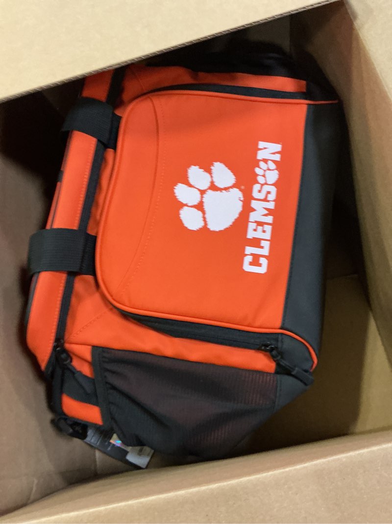 Condition photo showing Good Condition for logo brands ncaa flex -can cooler - heat-sealed leak-proof lining, stays cold for hours, adjustable shoulder strap- great for tailgates & picnics clemson tigers 24 can