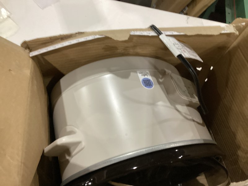 Condition photo showing As Is for bella 6.0 Qt Programmable Slow Cooker, Ceramic Nonstick Coating, Adjustable Temperature & Cooking Times, Dishwasher Safe Stoneware Pot & Tempered Glass Lid, Tangle Free Cord Wrap, Oatmilk