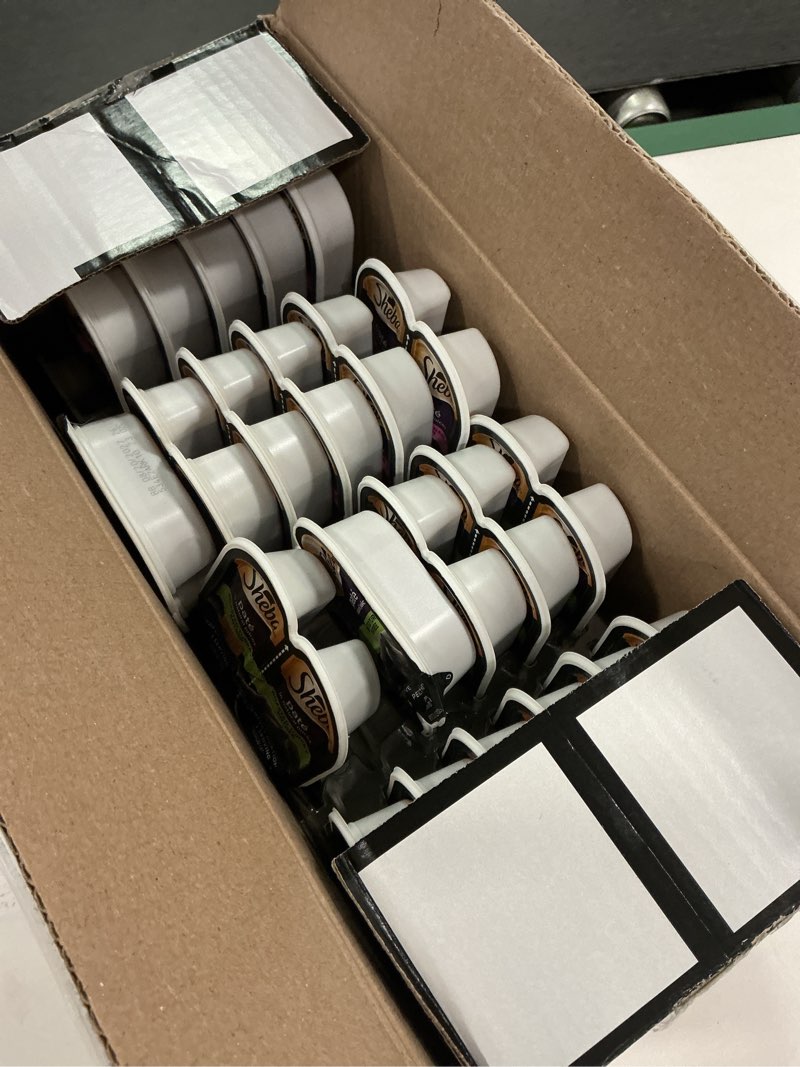 Condition photo showing New/Like New for (BEST BY 08/02/2027) Sheba Perfect Portions Wet Cat Food Pate Savory Chicken, Roasted Turkey, with Sustainable Salmon, and Tender Whitefish & Tuna Variety Pack, 2.6 oz. Twin-Pack Trays (48 Count, 96 Servings) Chicken, Turkey, Salmon & Whitefish 48 Count (Pack of 1)