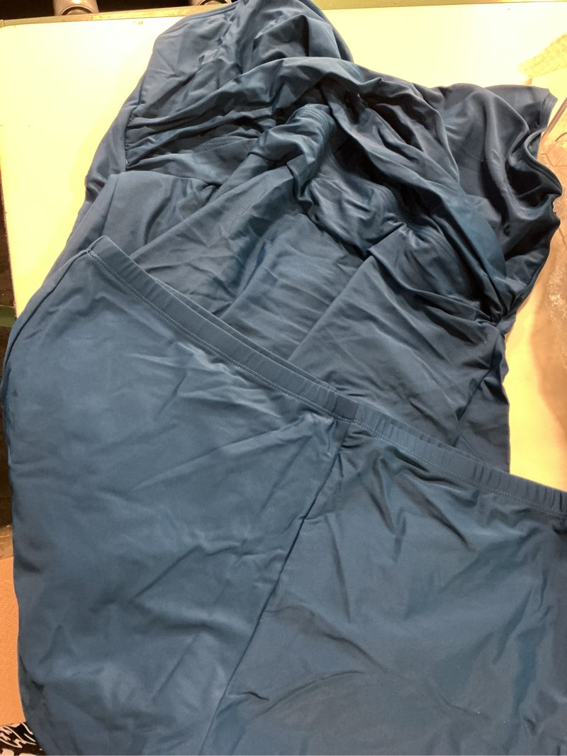 Condition photo showing Good Condition for aqua eve plus size swim dress - two piece tankini swimsuit tummy control bathing suit with shorts 2025 blue 24 plus