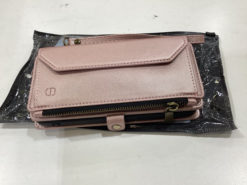Condition photo showing New/Like New for strapurs wallet case compatible with iphone 15 plus rfid blocking 10-card holder soft pu leather magnetic snap shoulder strap zipper pocket phone case fit for iphone 15 plus 6.7" - rose gold rose gold iphone 15 plus - 6.7"