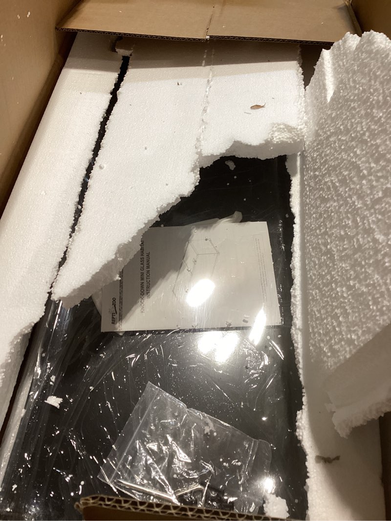 Condition photo showing Good Condition for repti zoo 20 gallon reptile glass terrarium easy clean tank 30" x 12" x 12" dual top sliding top cover for reptile snake hamster hedgehog small animals (knock-down)