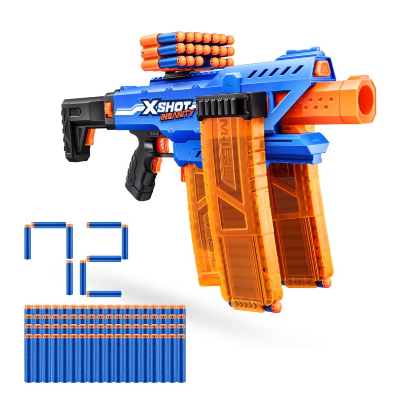 XSHOT Insanity Motorized Clip Mania (72 Darts) Outdoor Foam Blaster b
