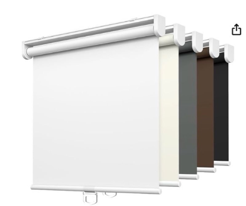 LazBlinds No Tools No Drill Cordless Roller Shades, 100% Blackout Roller Blinds for Windows, Thermal