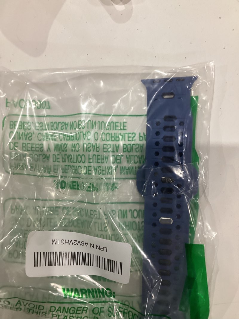 Condition photo showing Good Condition for Maledan Compatible with Apple Watch Ultra 3 Bands for Men, 45mm 46mm 49mm 42mm, Sport Silicone Strap Compatible with iWatch Bands Men 44mm, Honeycomb Band for Apple Watch Series 10 9 8-1 SE Ultra 2/1 Blue Gray/ Black 44mm/45mm/46mm/49mm/42mm(Series 3 2 1)