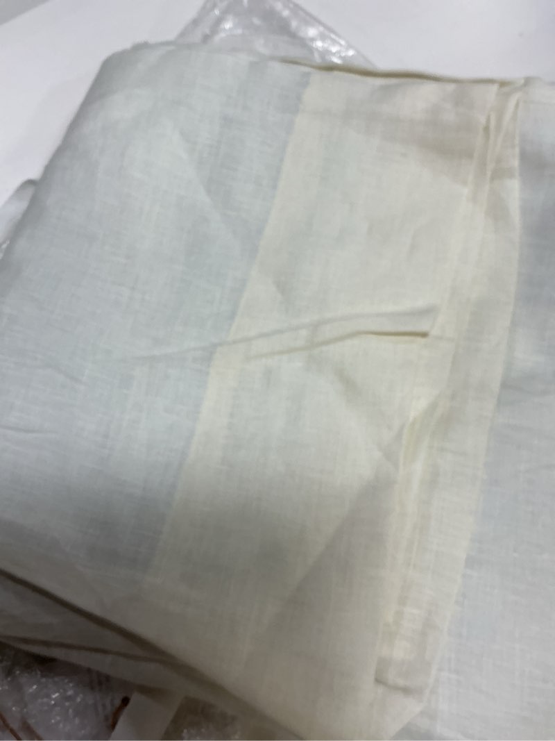 Condition photo showing Good Condition for quince european linen true blackout curtain 48 in x 96 in ivory