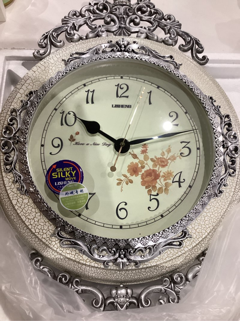 Condition photo showing Good Condition for SHISEDECO Elegant, Traditional, Decorative, Hand Painted Modern Grandfather Wall Clock Fancy Ethnic Luxury Handmade Decoration, Swinging Pendulum for New Room or Office. Large. 29.5 Inch. (White)
