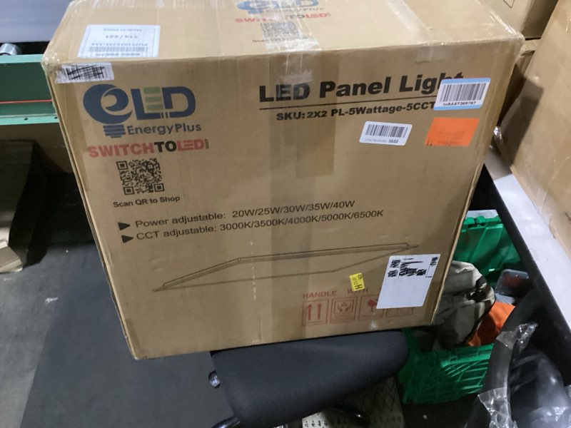 Condition photo showing New/Like New for jesled 6pack 2x2 led flat panel light, 6000lm, drop ceiling lights fixture for office kitchen basement laundry, 15w/20w/25w/30w/40w selectable, 5cct switchable, 0-10v dimmable, dlc etl listed 2x2 6pack