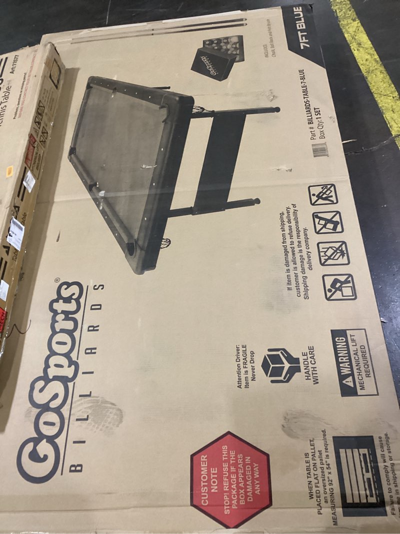 GoSports 6 ft or 7 ft Billiards Table - Portable Pool Table - Includes Full Set of Balls, 2 Cue Stic