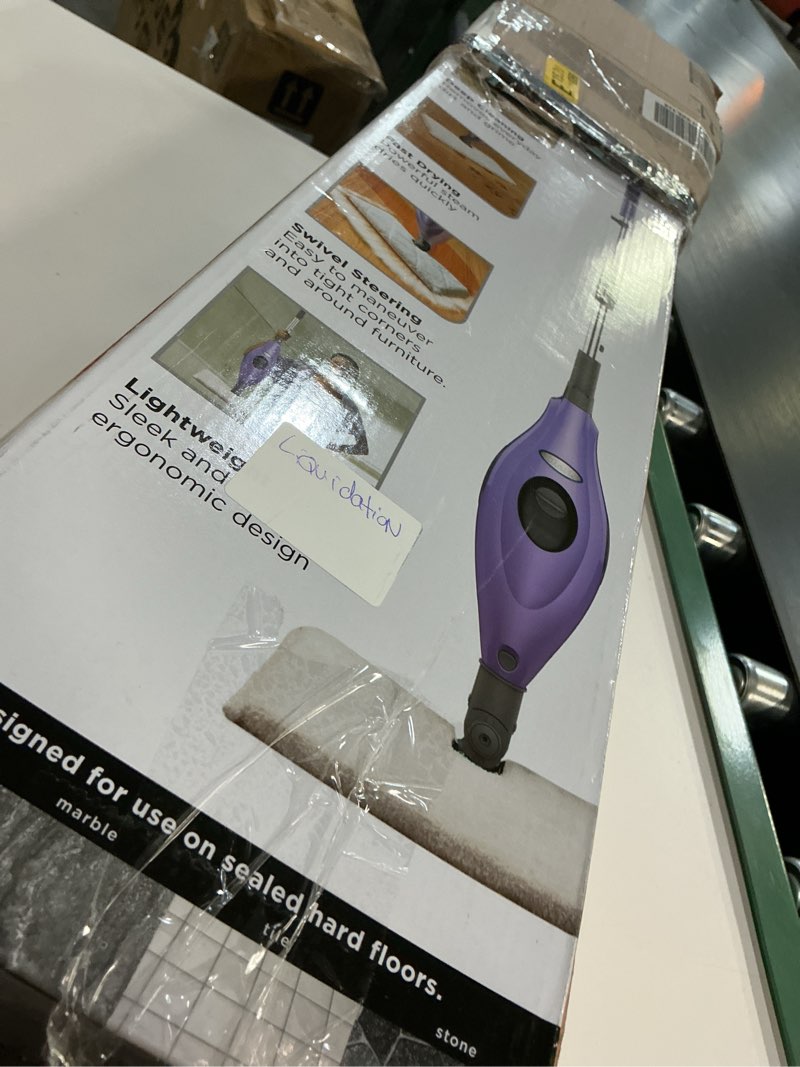 Condition photo showing As Is for Shark Steam Pocket Mop with 2 Washable Double-sided Pads, Steam Sanitization, Swivel Steering, Lightweight, Steam Cleaner for Sealed Hard Floors, Hardwood, Marble, Tile, Purple, S3501 Steam Pocket Essentials