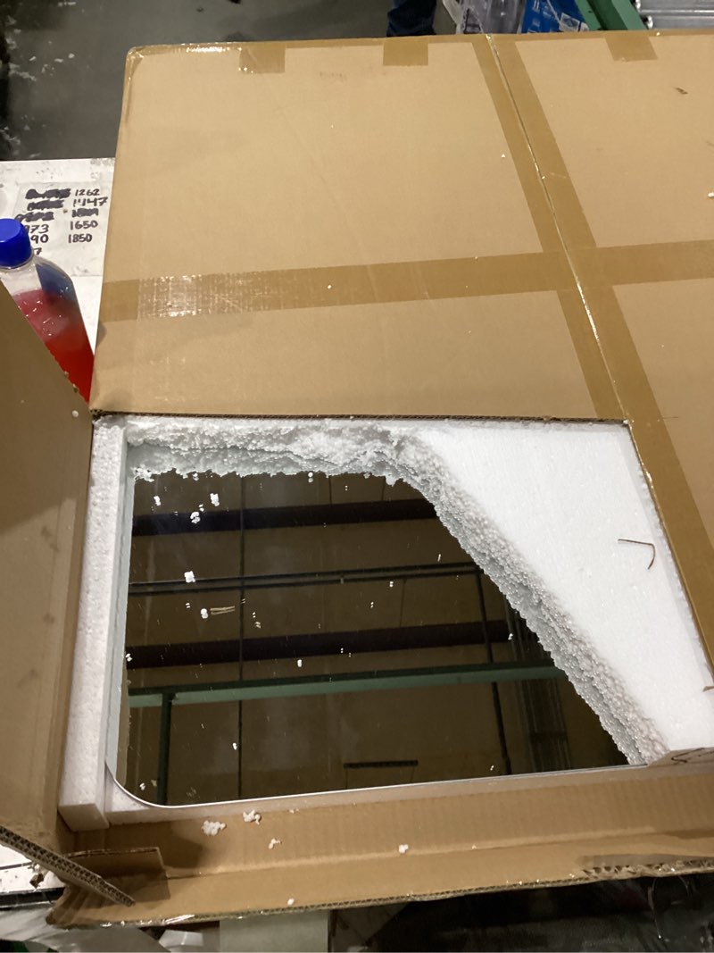 Condition photo showing New/Like New for frameless mirror for bathroom vanity,with polished edge,hangs horizontally or vertically,entryways,room,shatterproof (y-12x16in)