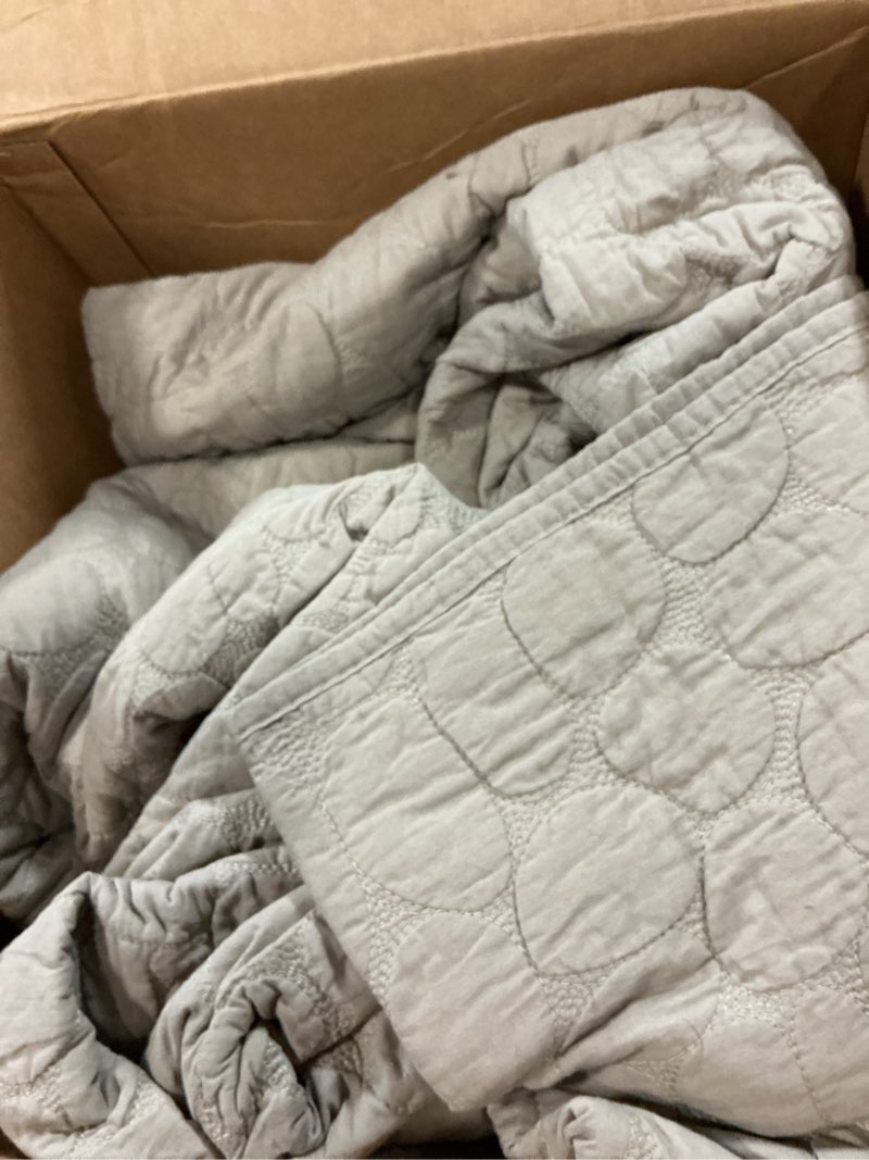 Condition photo showing Good Condition for horimote home 100% cotton quilt set king size, dark beige pre-washed bedspreads coverlet set with cobblestone pattern, cozy lightweight stitching decorative bedding cover for all seasons