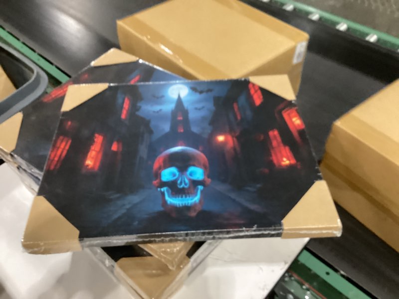 Viyyiea framed LED skull canvas wall art 