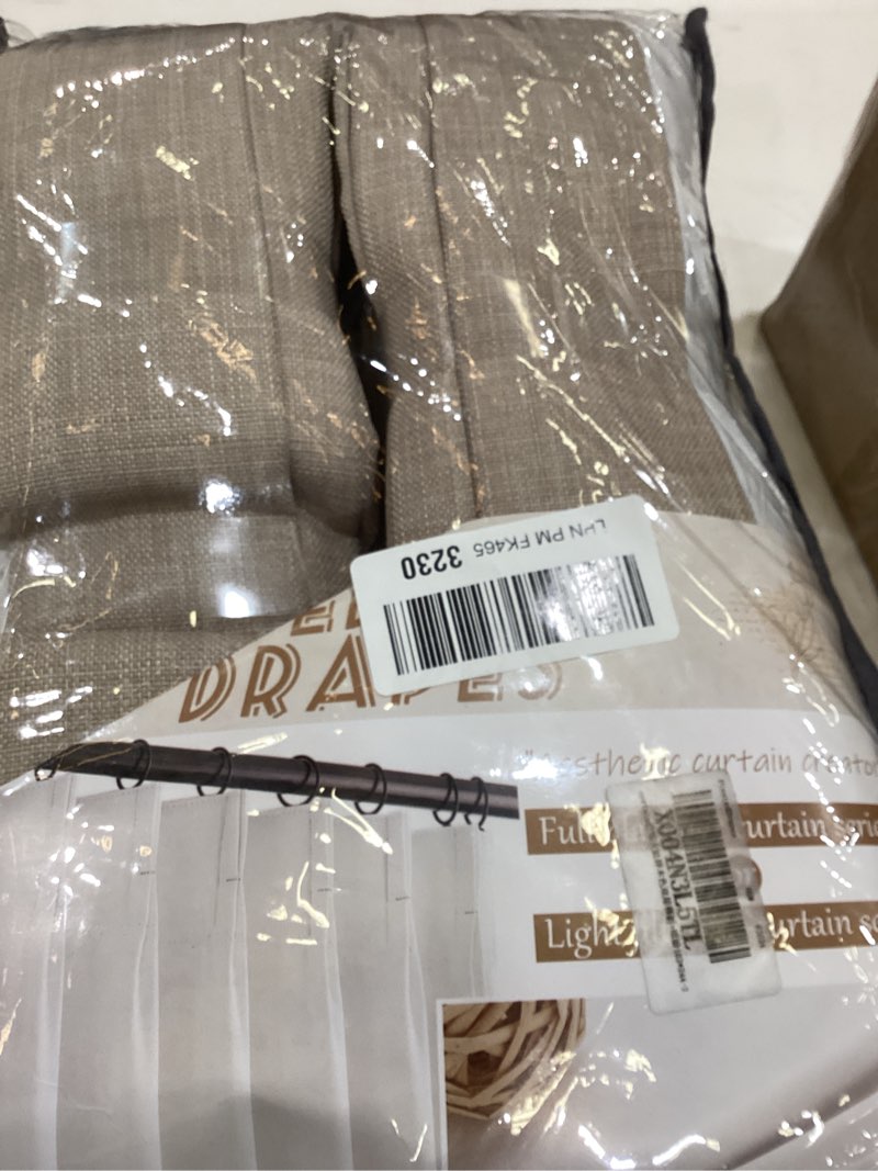 Condition photo showing Good Condition for Pinch Pleated Drapes Linen Room Darkening Curtains 96 Inches Long for Bedroom, Taupe Black Out Floor to Ceiling Sound Dampening Double Layer Living Room Viral Windows Burg 2 Panels Set Burlywood Birch Burlywood Birch 40"W x 96"L (Pack of 2)