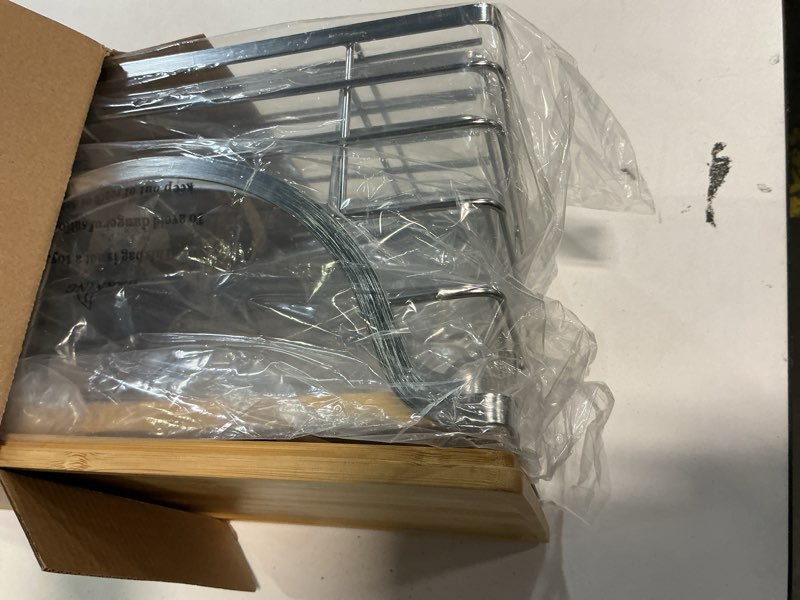 Condition photo showing New/Like New for Extra Large Trash Bag Holder Stackable Kitchen Storage Slive, 2 Pack Wall Mounted Pantry Organizers and Storage with Bamboo Top, Garbage Bag Dispenser Under Sink for Laundry Room and Kitchen Slive-2 Pack