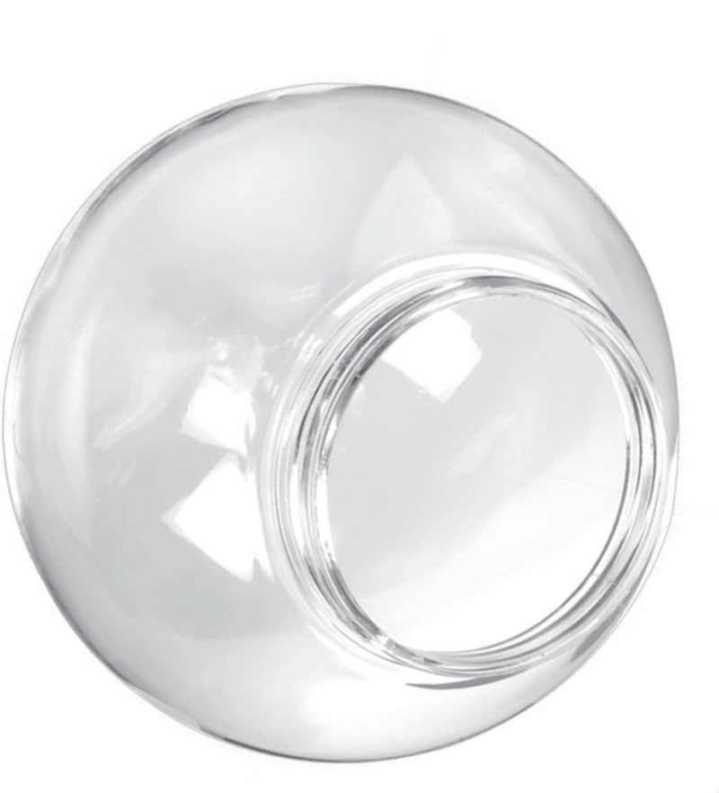 14" Clear Acrylic Plastic Light Globe with 6" Neck Lip