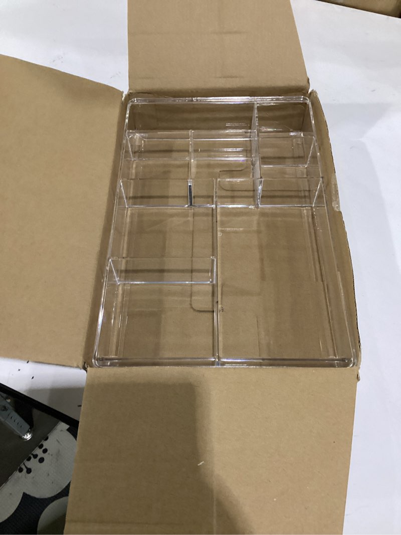 Condition photo showing Good Condition for acrylic drawer organizer, 8-section clear acrylic drawer divider tray makeup tray organizer for office bedroom drawers