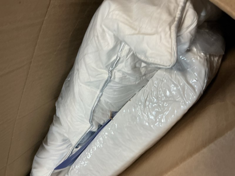 Condition photo showing Good Condition for Feather Pillows Queen Size Set of 2 - Goose Down Hotel Bed Pillow for Sleeping, Soft 600 Thread Count Cotton Cover, Fluffy Support Surround Fill Polyester for Side, Back, Stomach Sleepers Medium Queen Size Pack of 2