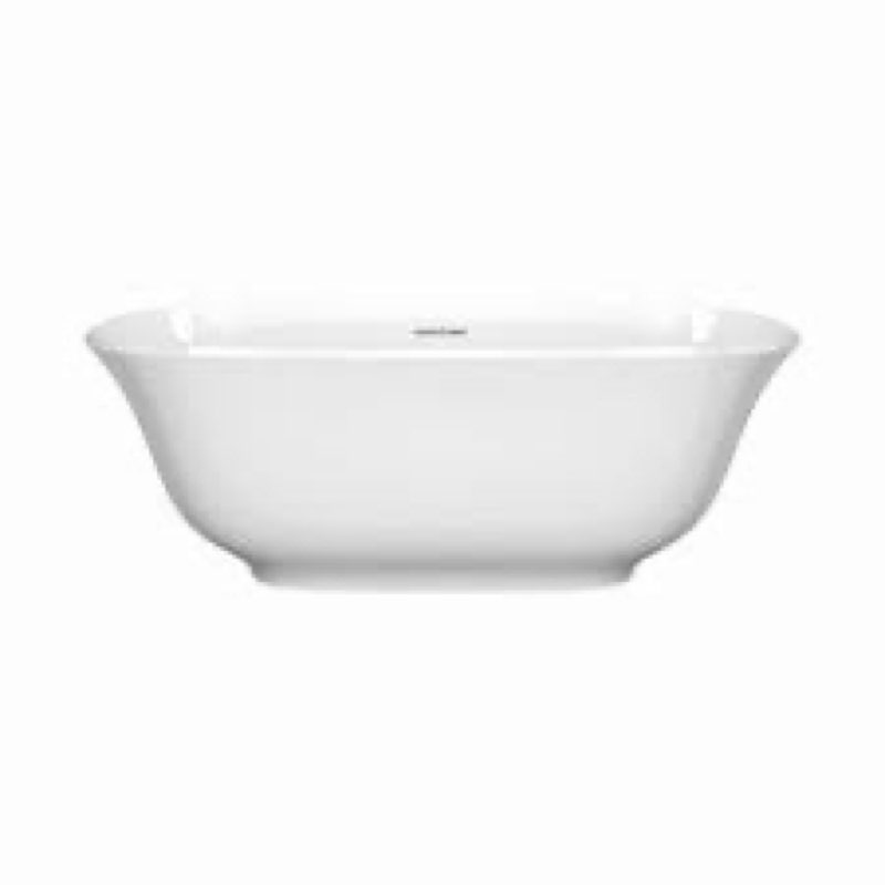 70 x 32 Freestanding Bathtub Contemporary Soaking White Tub with Chrome Overflow