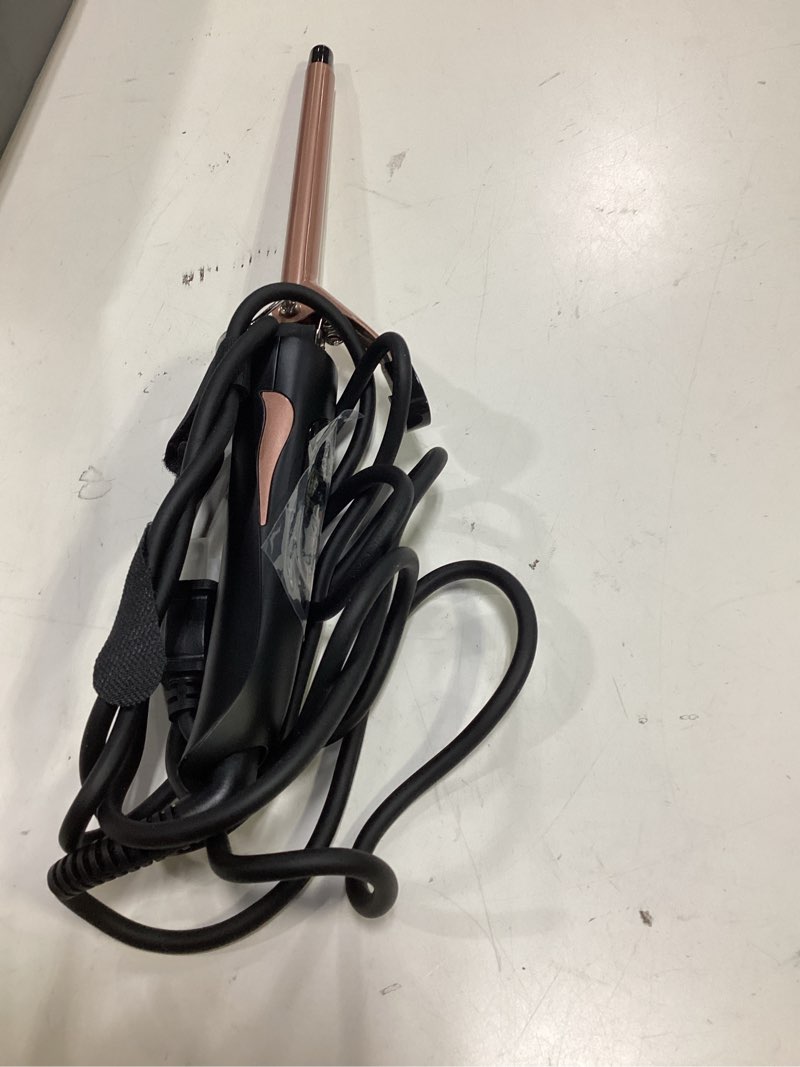 Condition photo showing Good Condition for 1/2 inch small curling iron, 13mm skinny curling wand for short hair, pixie cuts & bangs, ceramic thin hair curler for tight ringlets & spiral curls, travel dual voltage, up to 480°f rose gold