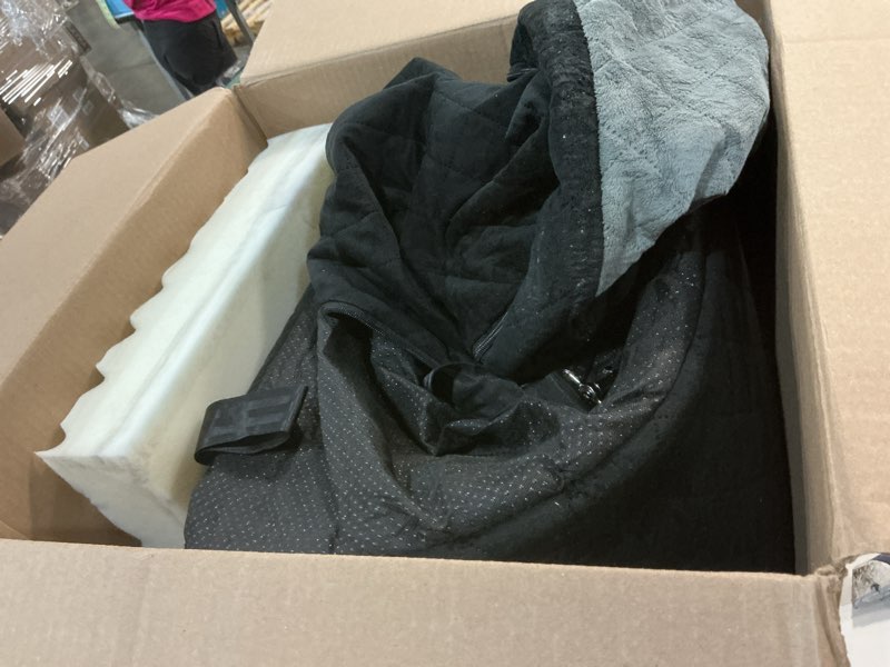 Condition photo showing As Is for Dog Car Seat for Medium/Large Dogs, Pet Booster Seat for Under 55 lbs or 2 Small Dogs, Detachable & Washable Dog Car Bed for Backseat with 2 Safety Leashes (Black/Grey)