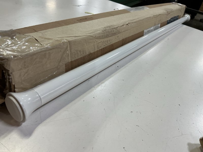 Condition photo showing Good Condition for amazon basics tension curtain rod, 36-54" adjustable length, classic finial, white white 36-54" indoor