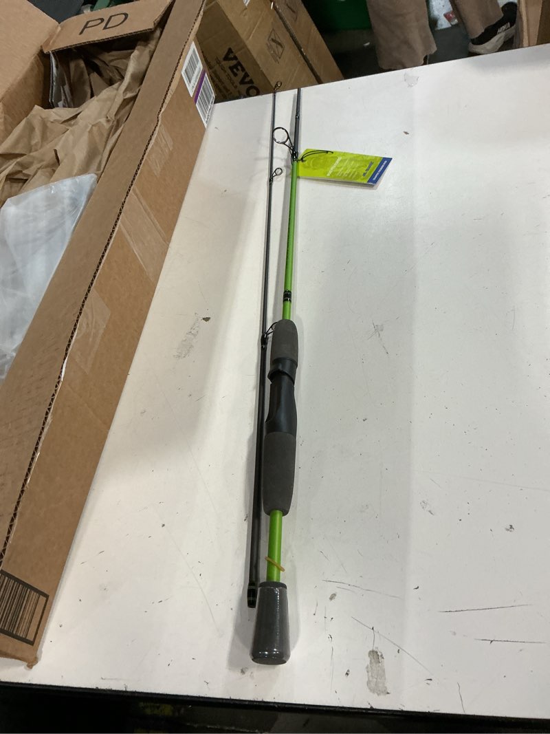 Condition photo showing Good Condition for lew's crappie thunder spinning fishing rod, light power, fast action, premium 2-piece graphite blank, eva split grip handle, crappie thunder green
