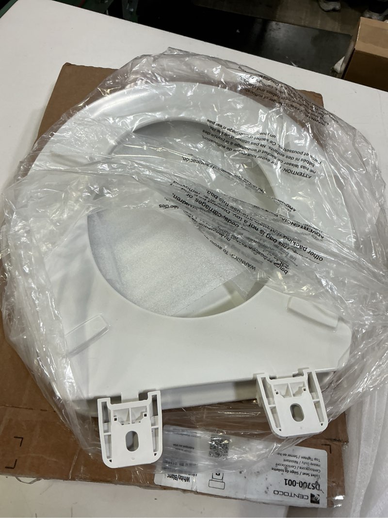 Condition photo showing Good Condition for Centoco Round Toilet Seat, Heavy-Duty Wood Core with Plastic Scratch-Resistant Finish, Residential, Made in the USA, 700-001, White