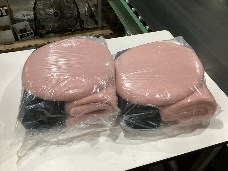 Condition photo showing New/Like New for ottoman poufs with storage, set of 2 soft upholstered vanity stool,multifunctional ottomans coffee table padded seat foot rest for living?pink, pack of 2?