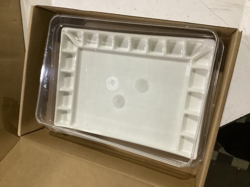 Condition photo showing Good Condition for bower bird porcelain watercolor palette 18wells/20wells rectangle artist professional ceramic palettes for painting (porcelain) (12.6x9.4in)
