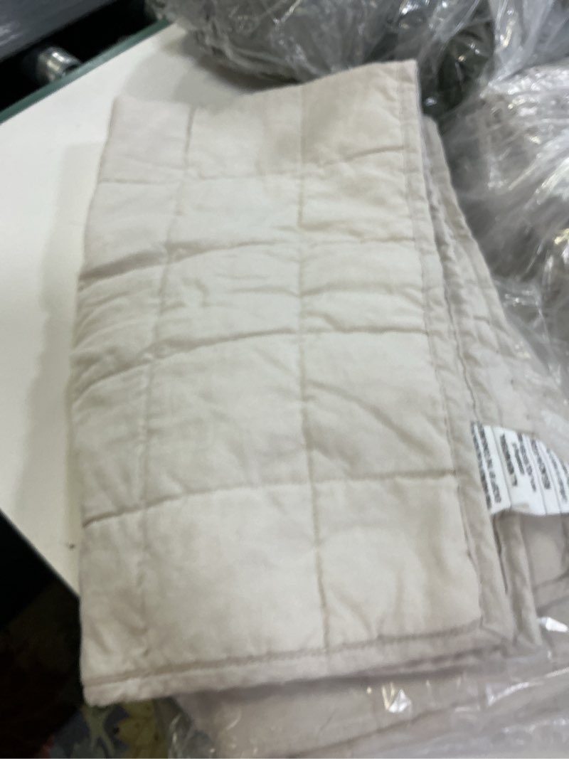 Condition photo showing Good Condition for european linen box quilted sham set king, sand