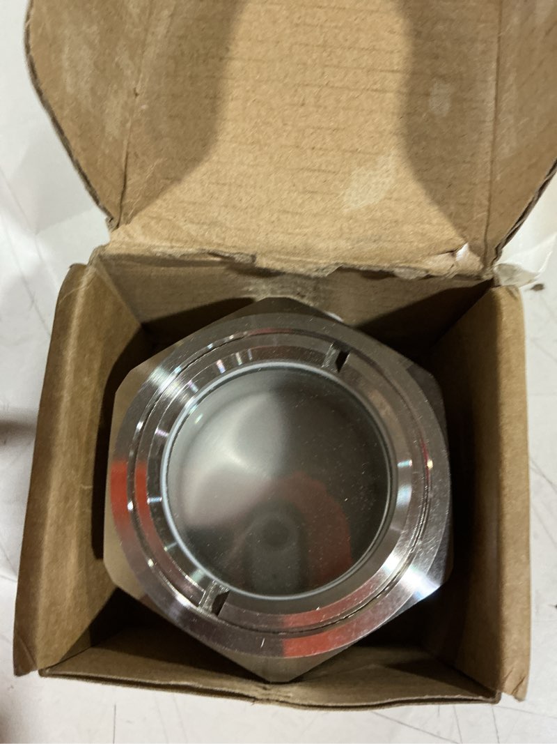 Condition photo showing Good Condition for boltigen compressor oil sight glass 2 inch npt male hex head stainless steel oil sight glass oil liquid level gauge sight glass oil indicator sight window for air compressor gearbox tank 2'' npt